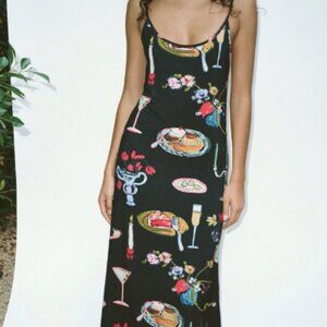 ISO Lisa Says Gah Sofia Slip Dress in Set the Table print